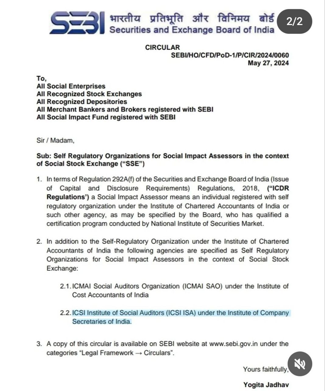 Social Audittor SEBI- New opportunities in the field of Social Audits