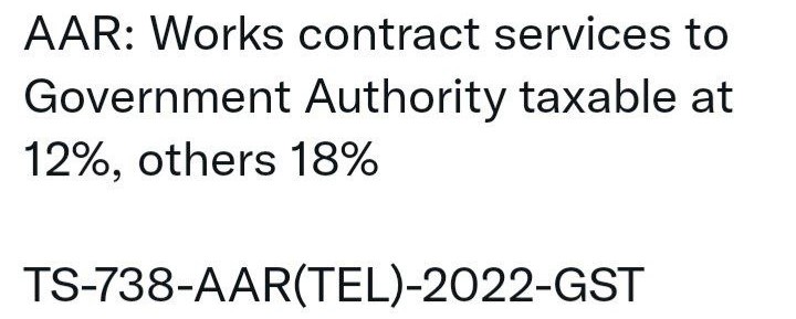 AAR: GST on work contract to govt