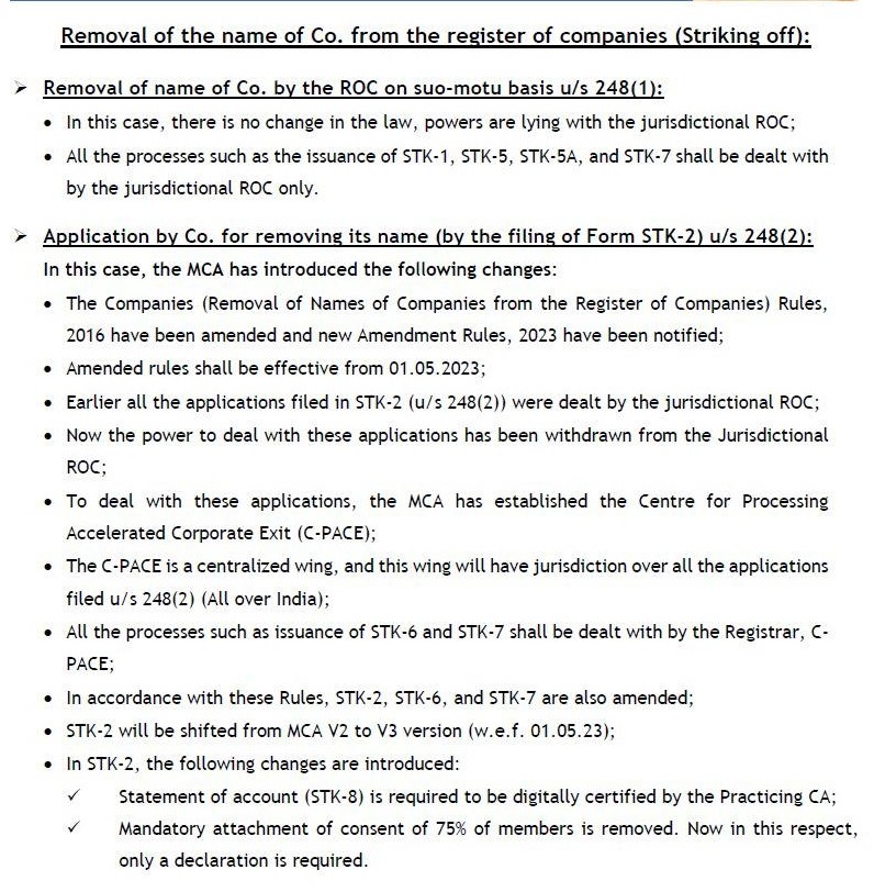 co & llp stricking off