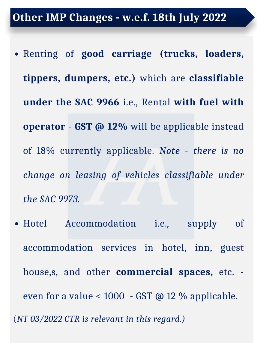 Changes wrt 47th GSTC meetings have been notified8