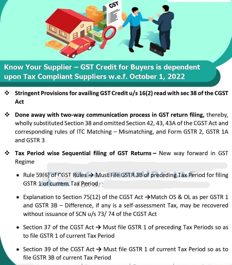 Know Your Supplier – GST Credit for Buyers is dependent Suppliers