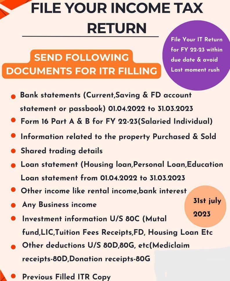 Income Tax Documents Required to File ITR
