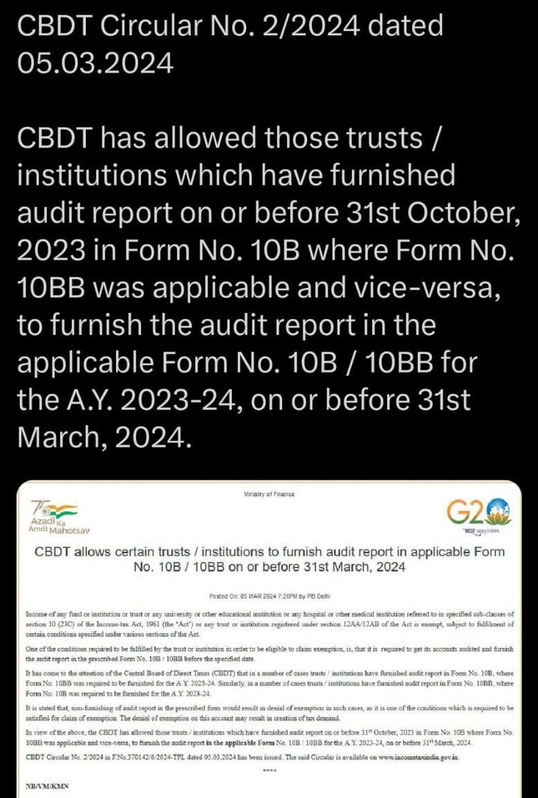 Form 10B/10BB For AY 2023-24