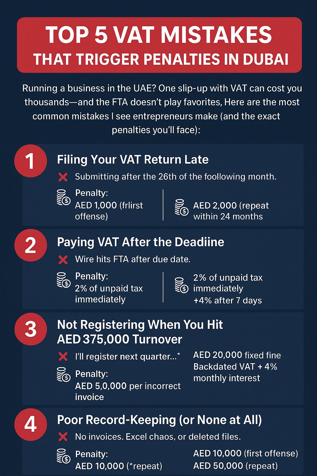 VAT Mistakes That Trigger Heavy Penalties in Dubai 