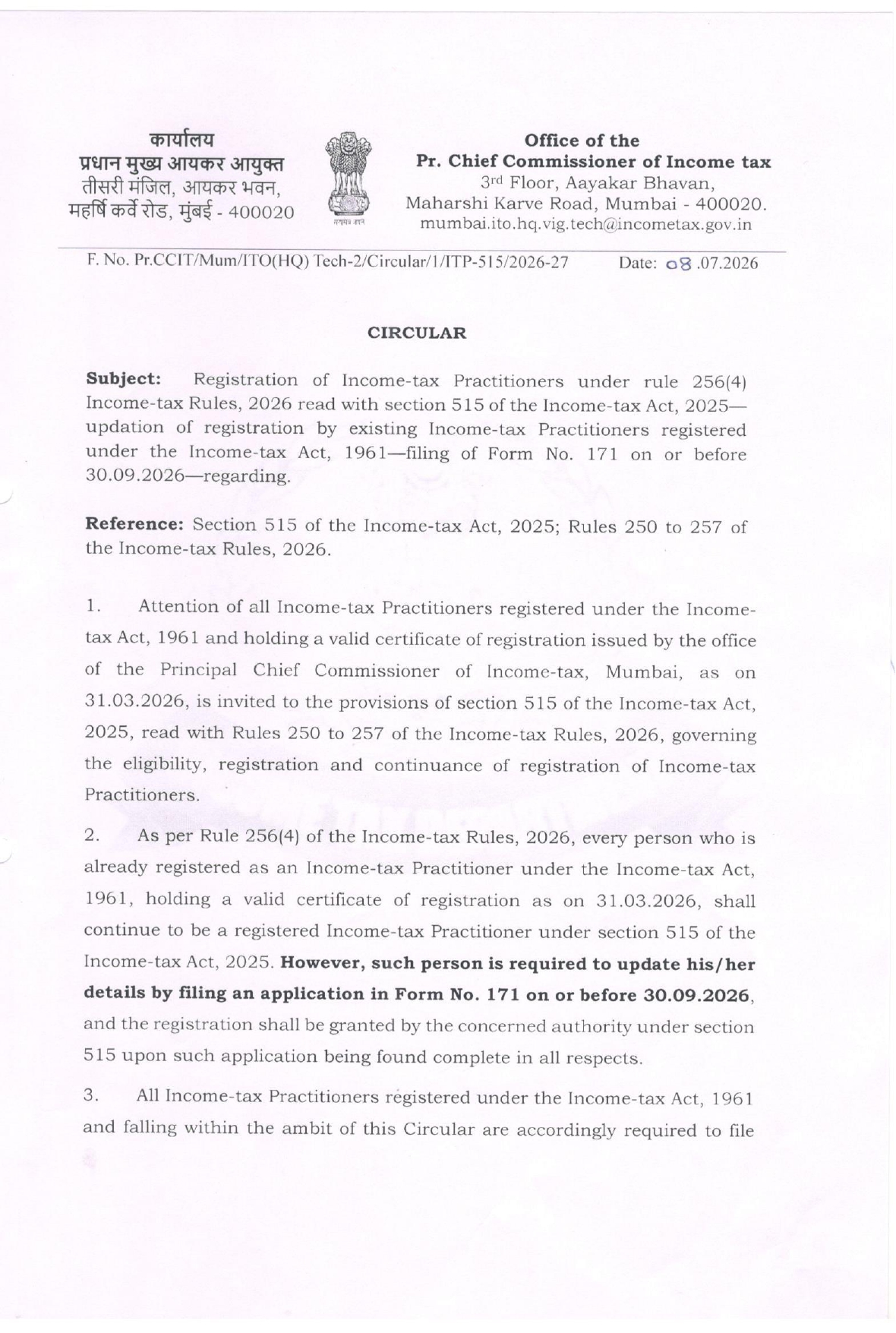 Income-tax practitioners under Section 515
