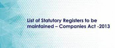 Statutory registers for private limited company under companies act 2013